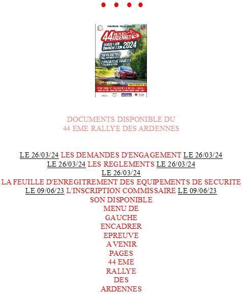 Acceuil rallye des ardennes 2