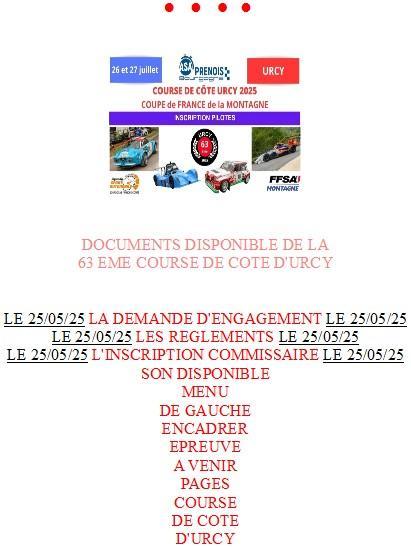Acceuil course de cote d urcy