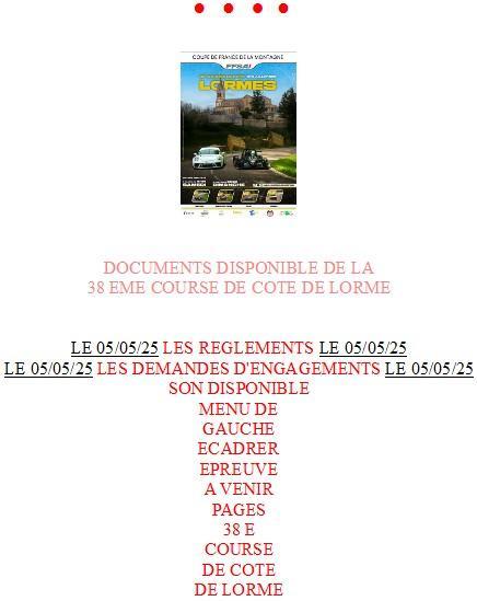 Acceuil course de cote de lormes