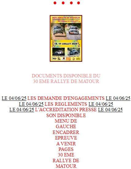 Acceuil rallye de matour