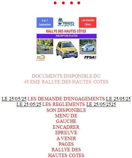 Acceuil rallye des hautes cotes