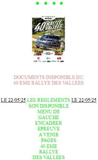 Acceuil rallye des vallees 1